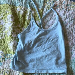 American Eagle Outfitters Light Blue Crop Tank Top